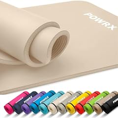 POWRX Gymnastikmatte I Yogamatte (Beige...