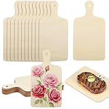 24 Pcs 11.8 x 6.3 Inch Large Unfinished Wooden Cutting Boards with Handles Charcuterie Boards for DIY Crafts, Kitchen Serving, Christmas Thanksgiving Decor