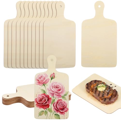 Set 24 tablas de cortar de madera con mango 30x16 cm miniatura 1