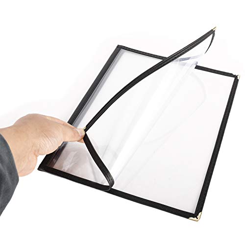 (10 Pack) Yaekoo Double Fold Menu Cover For 8.5 X 11 Inch 2 Page , Restaurant Recipe Menu Covers (2 Page 4 View) #TOP6