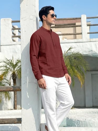 Image of ROYALSCOUT Men's Cotton Blend Full Sleeve Kurta Shirts Pack of 1 Designed for Festive Moments, Cultural Functions, or Casual Gatherings