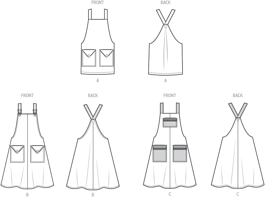 Simplicity SS9938A Easy to Make Misses' Pullover Aprons Sewing Pattern Packet, Design Code S9938, Sizes XS-S-M-L-XL