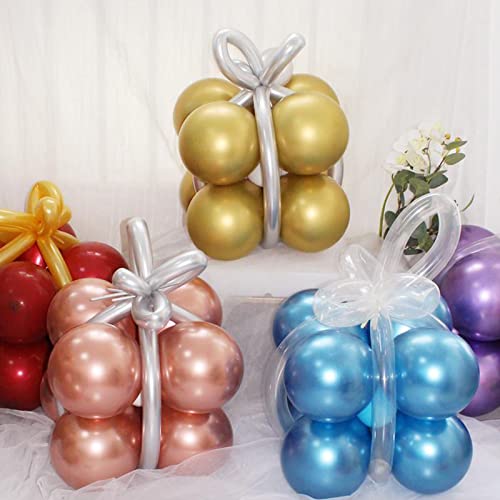 Metallic Balloons, 100 Pcs 12 Inch Blue Chrome Balloons, Shiny Thick Latex Balloons Helium Balloons For Birthday Baby Shower Wedding Engagement Anniversary Valentine's Day Christmas Party Decorations Supplies #TOP5