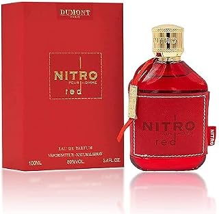 NITRO RED - 3.4oz - Eau De Parfum - Luxury Perfume for Men - Fruit, Woody, Floral & Masculine Fragrance - Long Lasting Cologne Mist & Body Spray - for Him