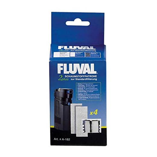 Fluval Schaumstoffpatrone, zur Standardfilterung für den Fluval 2+ Innenfilter, 4er Pack