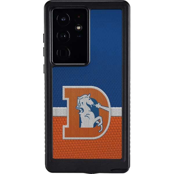 Skinit Waterproof Phone Case Compatible with Galaxy S24 Ultra - Officially Licensed NFL Denver Broncos Vintage Design
