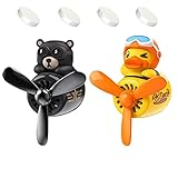 2 Pieces Car Air Fresheners, Cute Bear Pilot Car Diffuser, Propeller Air Outlet Vent...