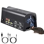 Electric Mouse Trap Indoor, Electric Rat Trap That Kills Instantly, Upgraded Automatic Humane Rat and Mouse Traps with Powerful Voltage Ideal for Living Room, Kitchen, Attic, Garage, No Battery (A)