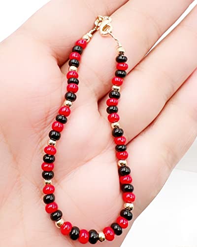 18K Gold Plated Elegua Beads Bracelet "8.5 Inches" Length Religions Of Santeria #TOP3