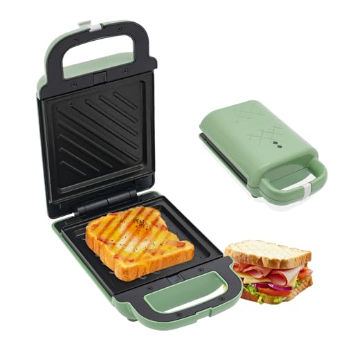 JAYGOVAN Mini Sandwich Maker 600W Non-Stick Plates Green