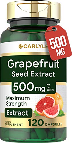 Grapefruit Seed Extract | 500 mg 120 Capsules | Maximum Strength | Non-GMO, Gluten Free | Carlyle