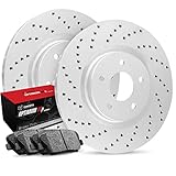 R1 Concepts Rear Brakes and Rotors| Automotive Replacement Brake Kits| Rear Optimum OEP Brake Pads and Rotors Kit| Fits 2002-2006 BMW X5