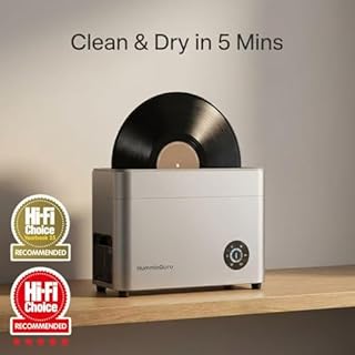 HumminGuru Macchina Lavadischi Ad Ultrasuoni: Macchina per la pulizia di dischi in vinile ad ultrasuoni da 40 kHz con asciugatura automatica, 1Y garanzia (NOVA Sabbia bianca, 7/10/12 pollici)