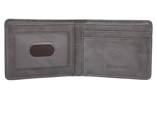 Mens Slim Front Pocket Wallet Id Window Card Case With Rfid Blocking - Dark Gray #TOP3