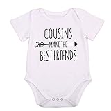 Consins Make the Best Friends Infant Baby Girl Boy Funny Bodysuits Tops Clothes (White, 6-12 Months)