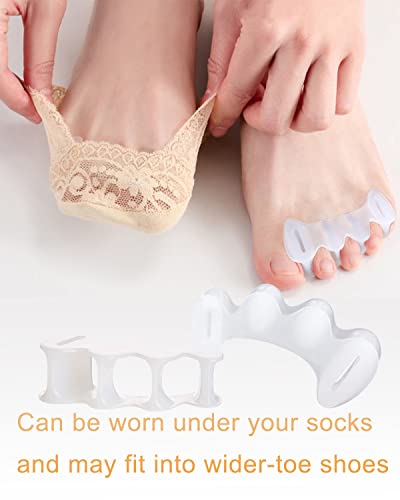 2pairs toe separators toe spacers for women men to correct bunion relieve feet pain foot alignment toe straighteners for hammertoes plantar fasciitis m women shoe size 9-125 men 7-11
