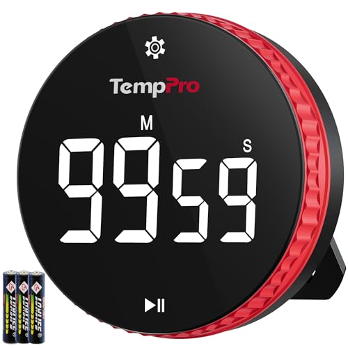 Image of TempPro 99-Hour Digital Kitchen Timer with Strong Magnetic & Stable Stand, Classroom Timers with 3-Volume-Level, Stopwatch with Large LED Display, Digital Timers for Classroom(Previously ThermoPro)