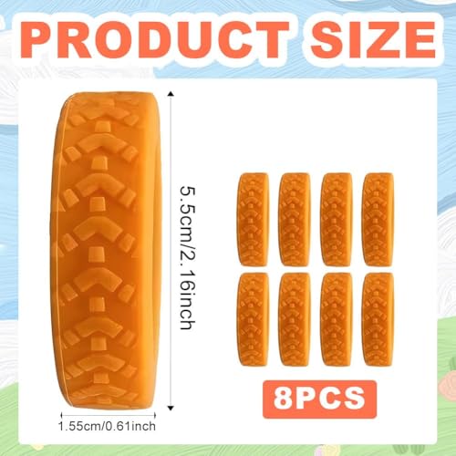Image of 8pcs Suitcase Wheel Cover Silicone, Trolley Wheel Protector, Luggage Wheel Protector, Orange Color Wheel Cover Set