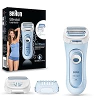 Braun Silk-pil 5 Lady Shaver, 3-in-1 Electric Shaver, Trimmer and Exfoliation System, Wet & Dry, Includes Rechargeable Battery, UK 2 Pin Plug, 5-160, Blue