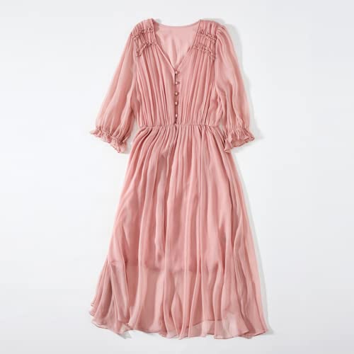 Robe en soie de mûrier fluide pour vacances et bord de mer