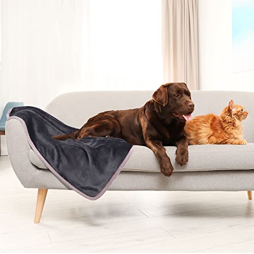 PiccoCasa Pet Dog Blanket Fluffy Fleece Soft and Warm Puppy Bed Blanket Throw Washable Cover Blanket Slate Grey 75cm x 100cm - Image 3