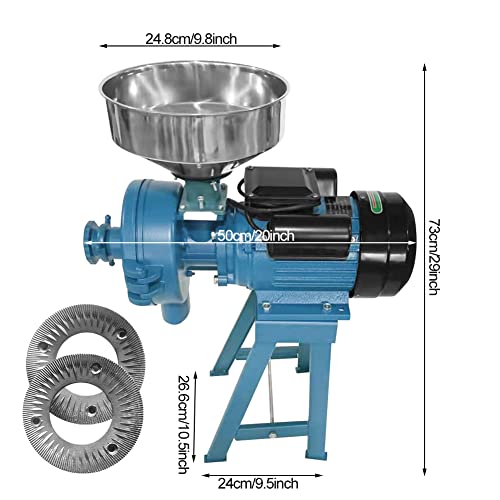 Eachbid 2 In 1 Electric Grain Mills, 3000W Wet & Dry Cereals Grinder Machine W/Funnel, 110V Grain Grinder Machine Corn Wheat Grinder Feed Mill Flour Mill Cereals Grinder Rice Mill Wet Dry Grinder #TOP3