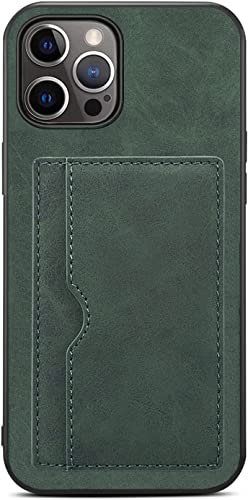 Étui portefeuille iPhone 14 Pro Max antichoc avec rangement carte vert