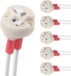 DiCUNO MR16 GU5.3 /G4 Lamp Holder, Bi-Pin Base for 12V Halogen/LED Birne, Ceramic Socket with 150MM Lead,6-Pack