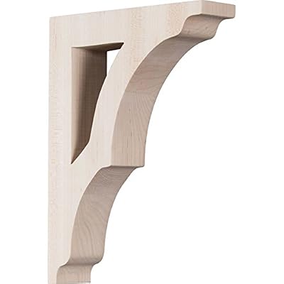 Ekena Millwork BKTW01X06X09AVAL Wood Bracket, 1 3/4"W x 6 1/2"D x 9"H, Alder