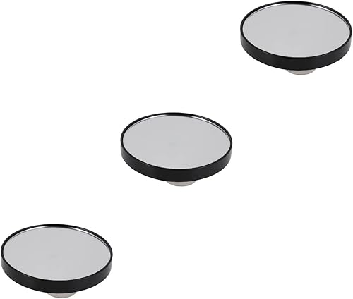 Espejo redondo con lupa para montaje en pared: 3 unids 7. 2.0 in 5X aumento espejo de maquillaje redondo compacto espejo con 2 ventosas para baño