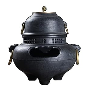 鋳鉄製 黒茶釜 銅蓋付き 約20cm 鋳鉄製 黒茶釜 銅蓋付き 約20cm