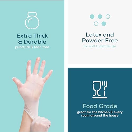 GUSTO Disposable Vinyl Gloves [100 Count] Large - 3