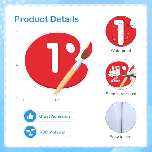 D4DREAM Line up Spots for Classroom Floor - 48Pcs 4.5'' Number Spot Markers Stickers Floor Number Stickers for Classroom Lining up Back to School Kindergarten Preschool Teacher Supplies — view 4