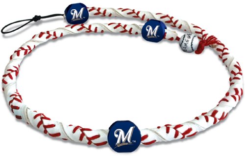 MLB Milwaukee Brewers Classic Frozen Rope Baseball Necklace