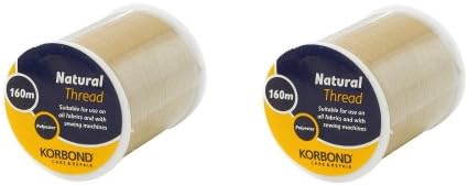 KORBOND Thread 320m-2 Spools  Ideal for Embroidery, Hand, Quilting, Machine, Sewing, Christmas Decorations, Gift Wrapping, Polyester, Metallic Gold, 2 x 160m