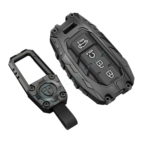 Image of Transformer Series Car Key Cover Compatible with Creta 2024 2025 2026, Venue, Alcazar | 4 Button Metal Smart Key Case | Premium Waterproof Soft Silicone Key Shell with Keychain