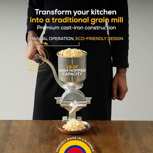 Corona Corn Grinder with High Hopper, Grain Mill, Manual Grinder For Corn, Rice, Soybeans, Pepper, Chickpeas, Cast Iron Wheat Grinder For Domestic Use by universal - Image 2