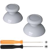 eXtremeRate New Hope Gray Replacement 3D Joystick Thumbsticks, Analog Thumb Sticks with Cross Scr...