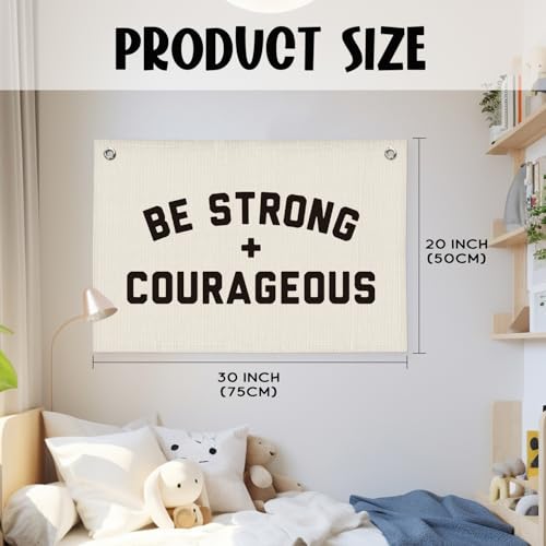Wheatwin Be Strong And Courageous Banner, Christian Inspirational Decor by Wheatwin - Used condition - Image 2
