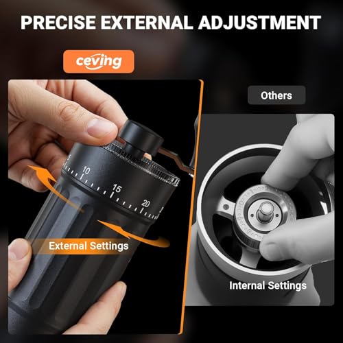 image for CEVING Portable Manual Coffee Grinder with CNC Stainless Steel Conical