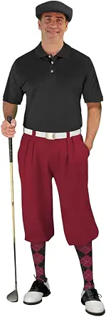 Golf Knickers Styles To Go - Men's Complete Golf Outfit with Shirt, Cap, and Socks