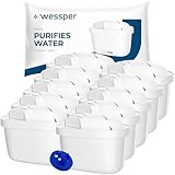 Wessper Cartucho filtro de agua para jarra, filtros con carbón activo y resina ionizante, PIN adicional compatible con brita jarra, recambio para jarras Dafi, Wessper, Philips - 10 pieces