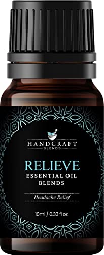 Handcraft Relieve Essential Oil Blend 0.33 Fl Oz – Essential Oils For Diffusers For Home – Headache Relief Essential Oil For Men & Women, With Peppermint, Lavender And Frankincense Aromatherapy Oils #TOP10