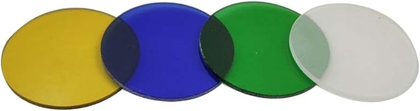 Microscope Accessories Kit 2pcs 32mm Lens Color Absorber Green Blue Yellow Microscopy Biological Microscope Microscope Slides(4pcs YRBG)