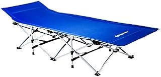 KingCamp Strong Stable Folding Camping Bed Cot with Carry Bag, BLUE