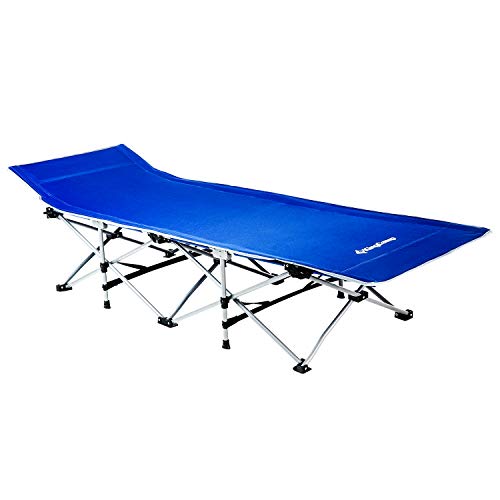 KingCamp Strong Stable Folding Camping Bed Cot with Carry Bag, BLUE