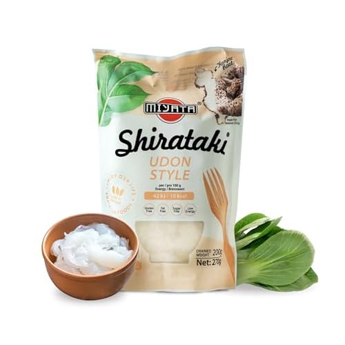 MIYATA Shirataki Konjak Udon Nudeln 270gx12pack(270g) | Gesunde und nährstoffreiche Alternative zu traditionellen Udon Nudelnx12pack(270g) | Ideal für authentische Suppen und Eintöpfe