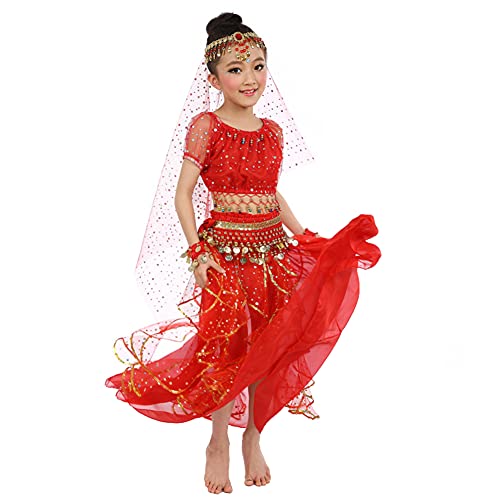 Traje de Dança do Ventre, Conjunto de Dança Indiana de 2 Cores para Festivais de Halloween (S)