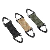 FRCOLOR 3Pcs Durable Nylon Ear Hook Mask Extender Strap Buckles for Comfortable Wear Slip Design Black Green Khaki Versatile Backpack Clips Keychains