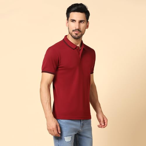 Image of INKKR Men's Collared Neck Stylish Half T-Shirt